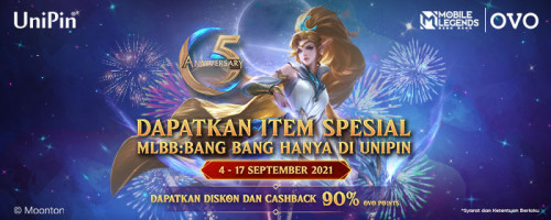 Rayakan Special Anniversary MLBB yang ke 5 bareng UniPin dan OVO!